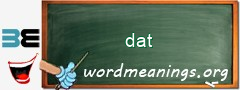 WordMeaning blackboard for dat